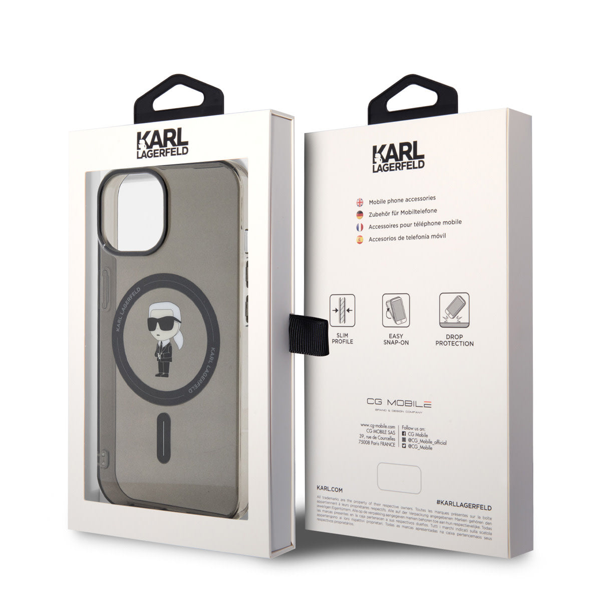 Karl Lagerfeld iPhone 15 Hardcase - Magsafe compatible - Ikonik - Black