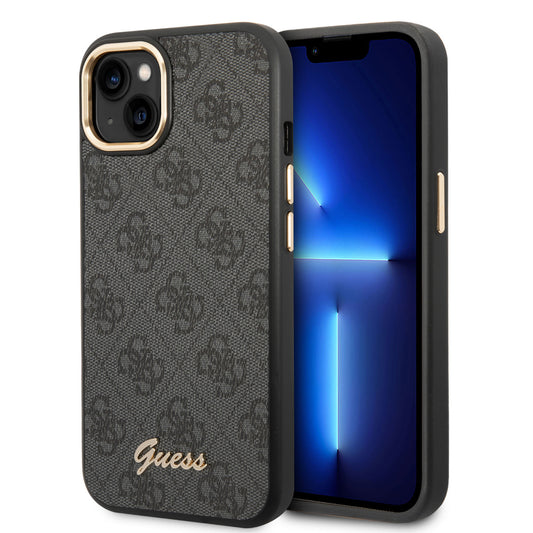 Guess iPhone 14 & 15 Plus Hardcase Backcover - 4G - Metal Buttons & Camera - Grey
