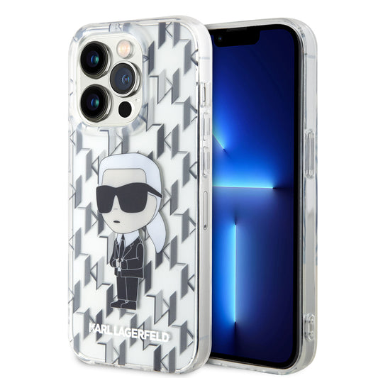 Karl Lagerfeld iPhone 15 Pro TPU Hardcase - Ikonik Monogram - Transparent