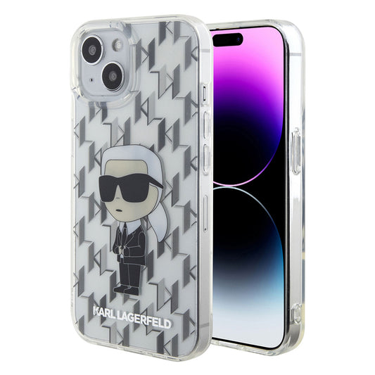 Karl Lagerfeld iPhone 15 Hardcase - Ikonik Monogram - Transparent