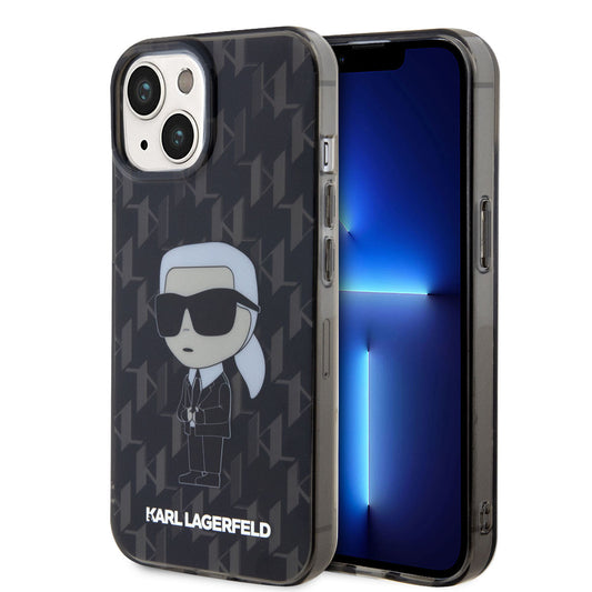 Karl Lagerfeld iPhone 15 Hardcase - Ikonik Monogram - Black