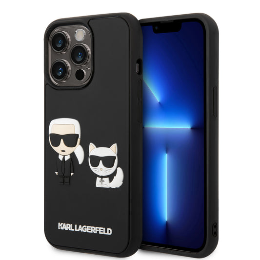 Karl Lagerfeld iPhone 14 Pro Hardcase Backcover - 3D Rubber K&C - Black