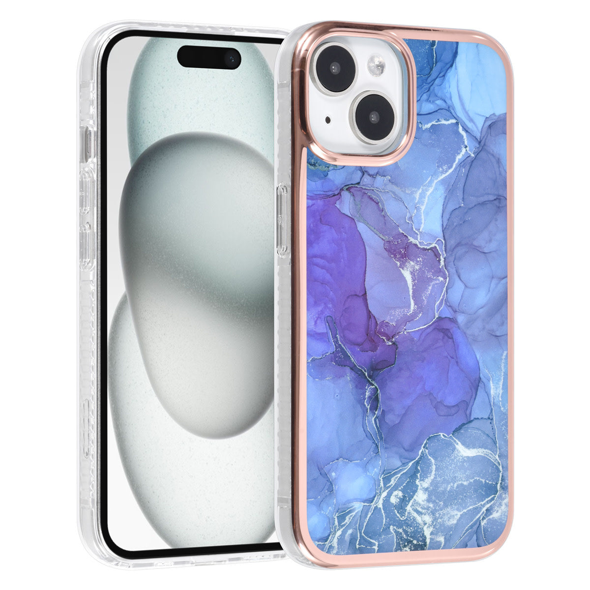 UNIQ Accessory iPhone 15 TPU Back Cover - Marble Purple