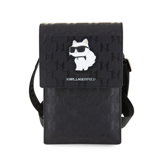 Karl Lagerfeld Universal phone pouch - Monogram - Choupette - Black