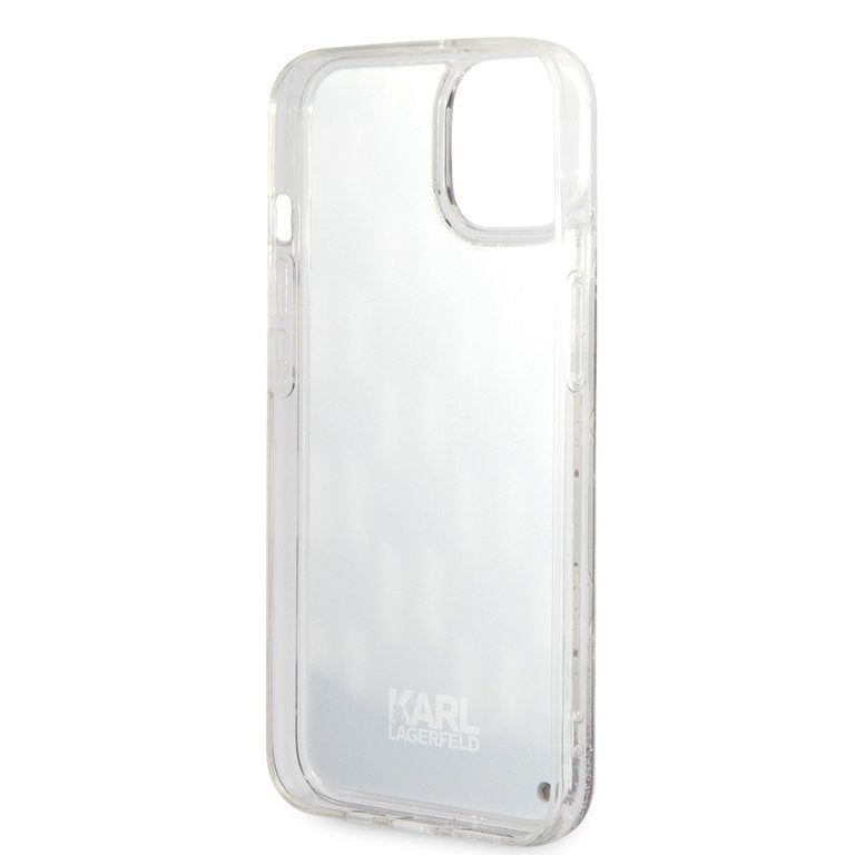 Karl Lagerfeld iPhone 14 & 13 TPU Backcover - Liquid Glitter -Monogram - Black